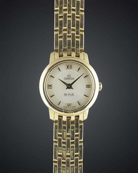 omega rolled gold watch|omega solid gold ladies watch.